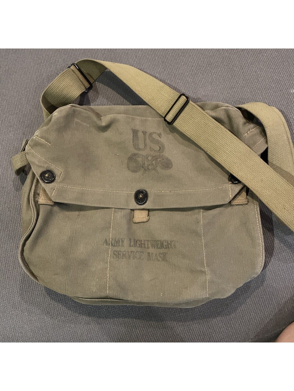 WW2 US ARMY M6 Army Lightweight Service Gas Mask Bag M-6 IBX 32-3